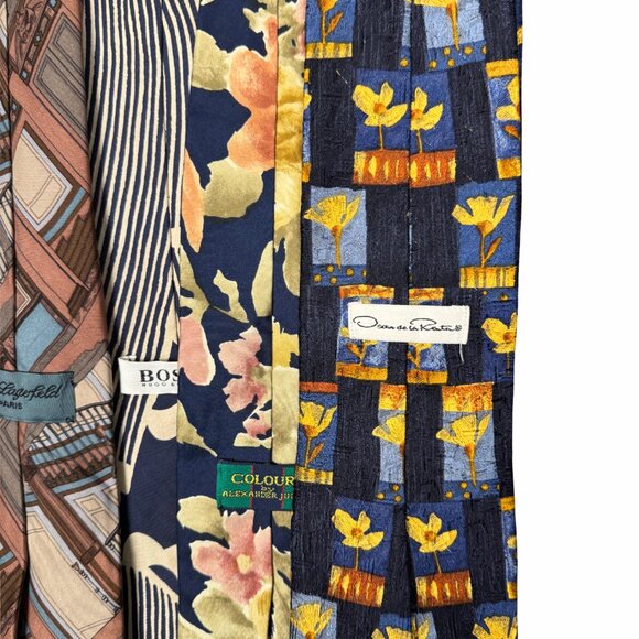 Vintage Silk Ties Bold Print Neckties, Retro Menswear Gift, Wedding Guest - Picture 3 of 5